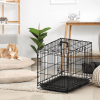 30-inch Black Wire Dog Cage Double Lock Mechanism Double Door Single Handle Single Bolt