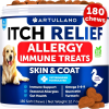 Dog Allergy Relief Chews Itching Skin Relief For Dogs Fish Oil 3 Seasonal Allergies Pills Skin & Coat Anti ItchHot Spots Treatme