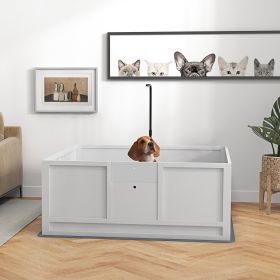 Whelping Box for Puppies with Pee Pad (Option: White-1290x600x160 mm)