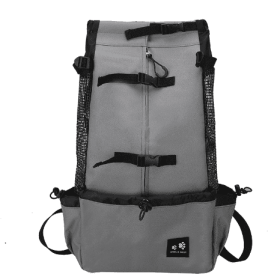 Pet Dog Carrier Bag Carrier For Dogs Backpack Out Double Shoulder Portable Travel Backpack Outdoor Dog Carrier Bag Travel (Option: Dark grey-M)